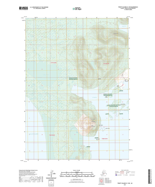 Trinity Islands D-1 NW Alaska US Topo Map Image