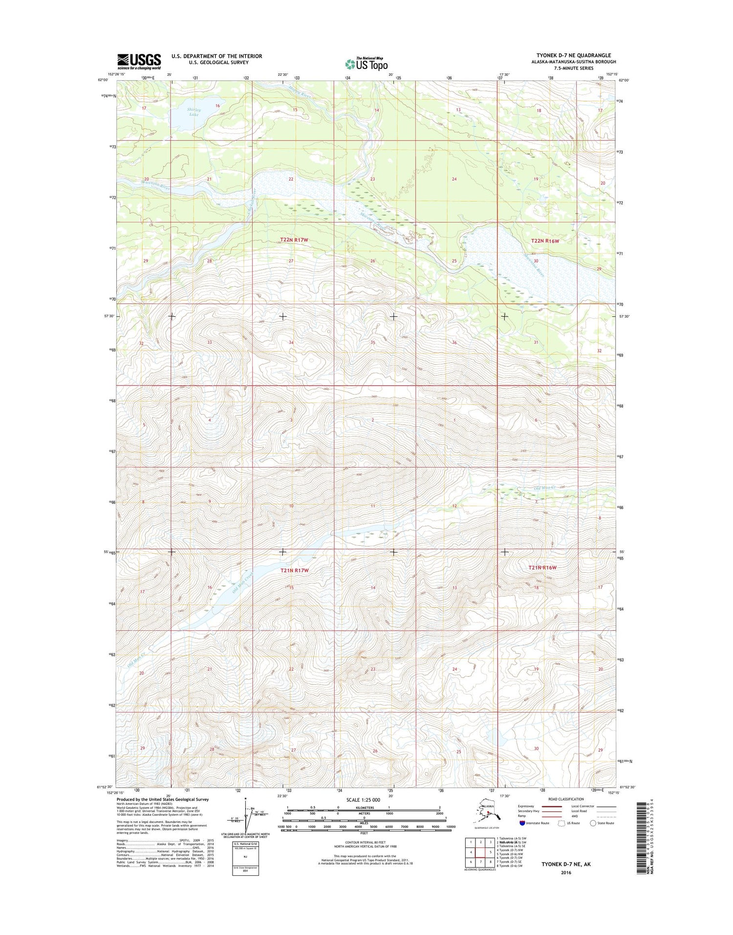 Tyonek D-7 NE Alaska US Topo Map Image