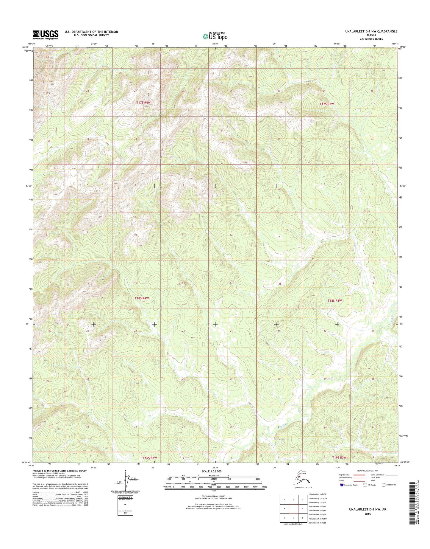 Unalakleet D-1 NW Alaska US Topo Map Image