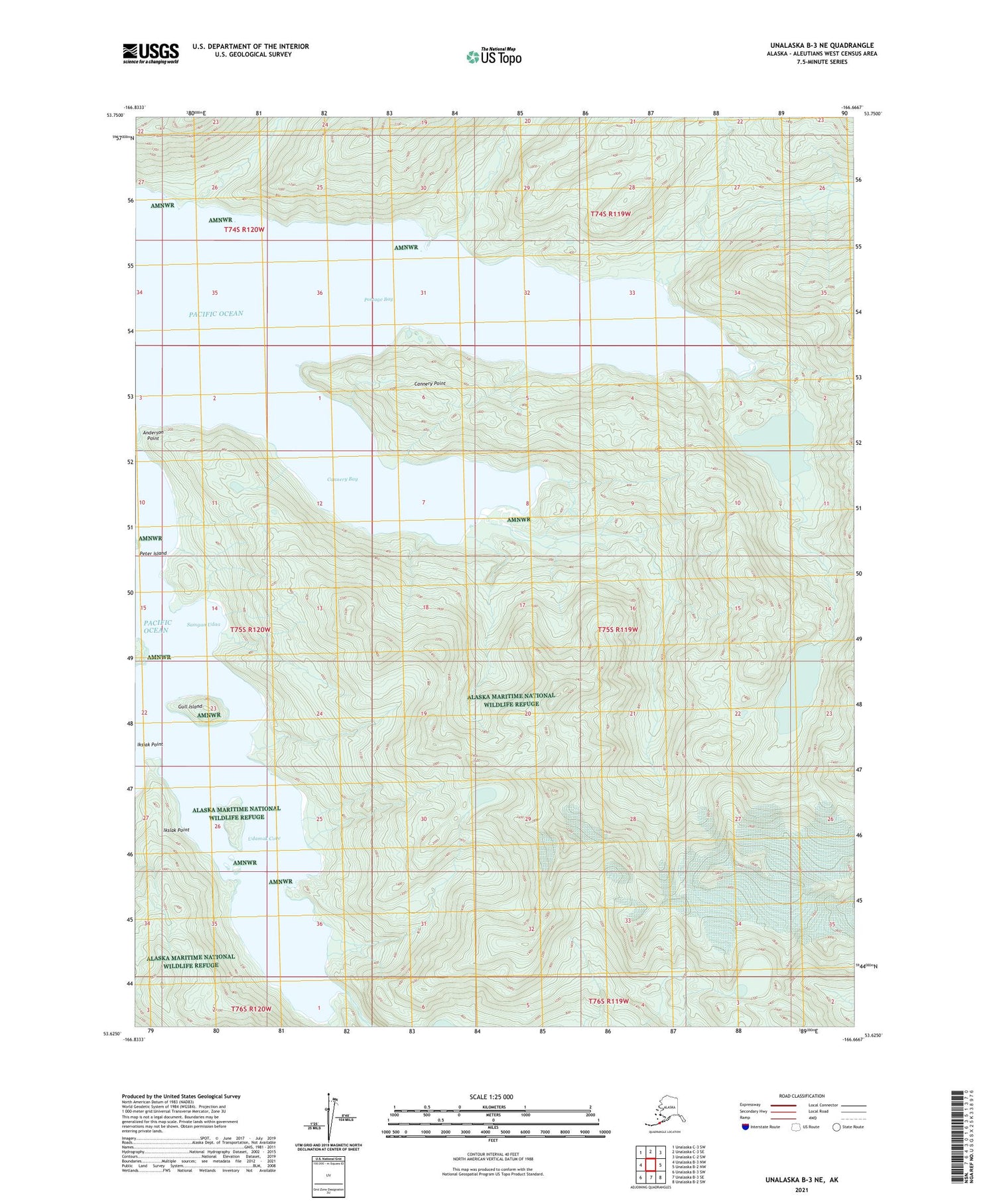 Unalaska B-3 NE Alaska US Topo Map Image