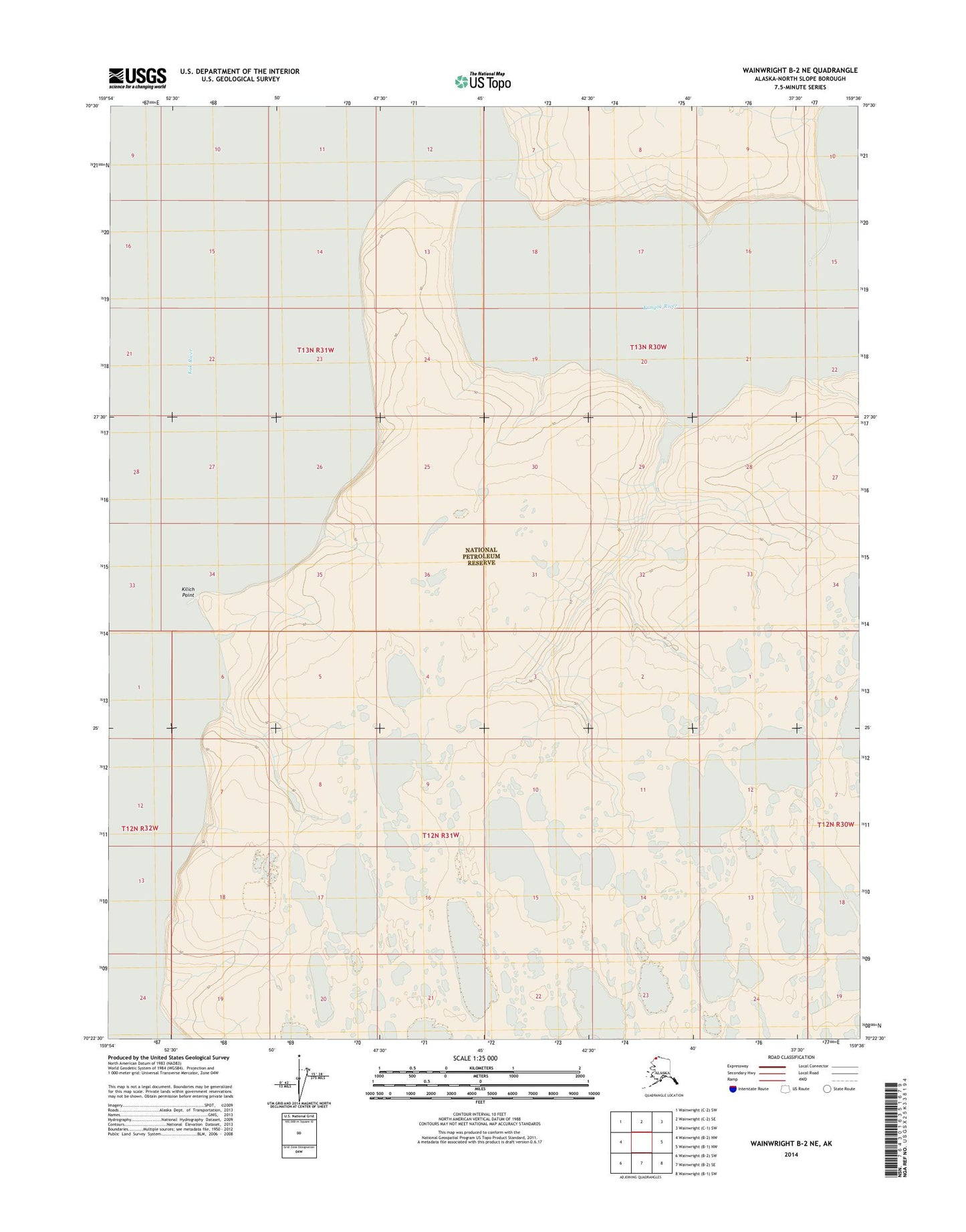 Wainwright B-2 NE Alaska US Topo Map Image