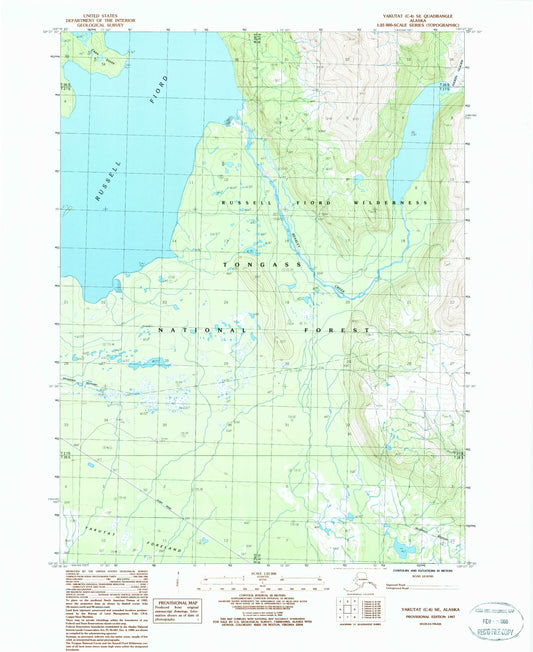 Classic USGS Yakutat C-4 SE Alaska 7.5'x7.5' Topo Map Image