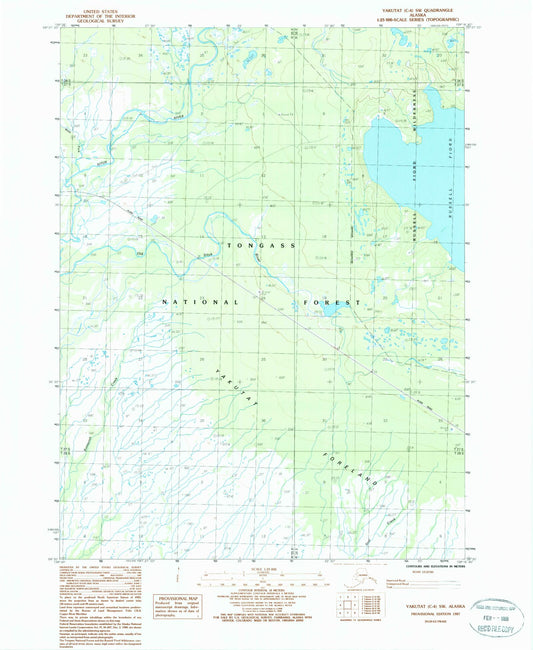 Classic USGS Yakutat C-4 SW Alaska 7.5'x7.5' Topo Map Image