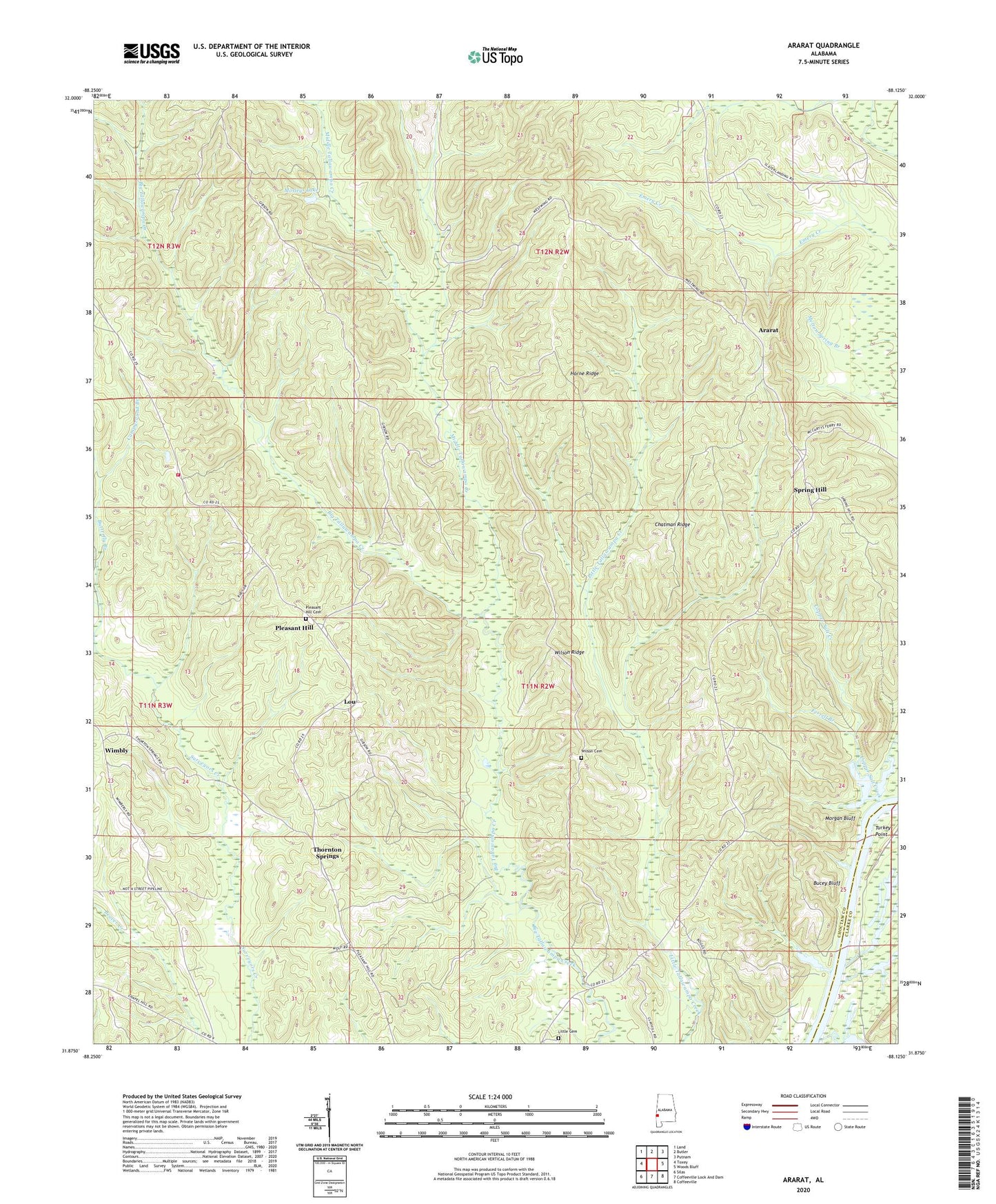 Ararat Alabama US Topo Map Image