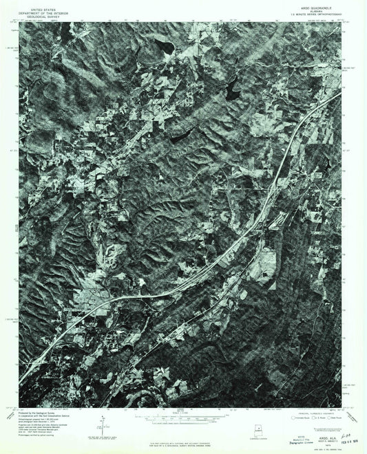 Classic USGS Argo Alabama 7.5'x7.5' Topo Map Image