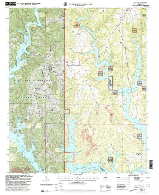 Classic USGS Arley Alabama 7.5'x7.5' Topo Map Image