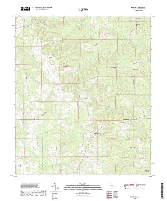 Baker Hill Alabama US Topo Map Image