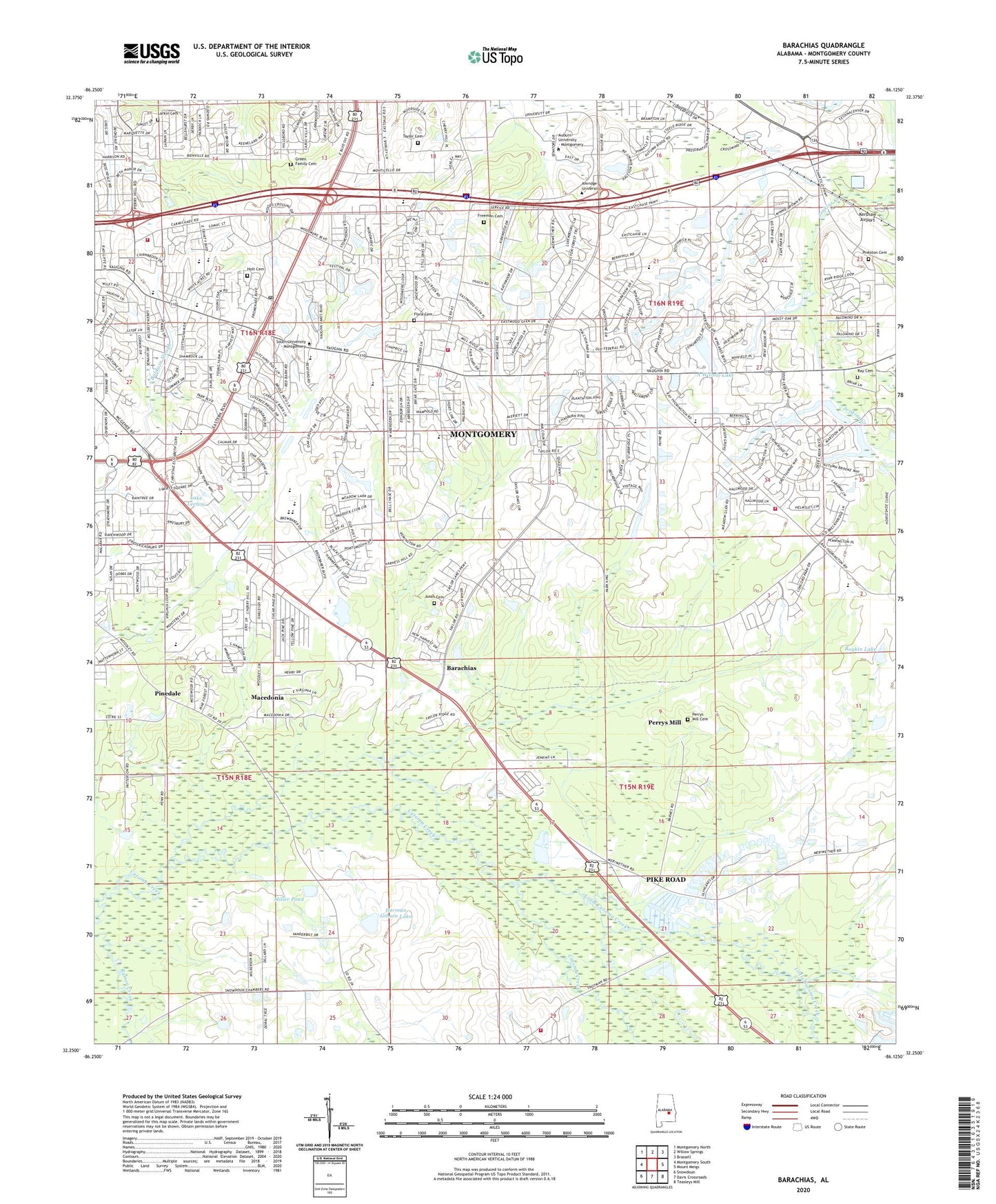 Barachias Alabama US Topo Map Image