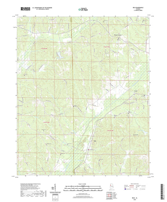 Belk Alabama US Topo Map Image