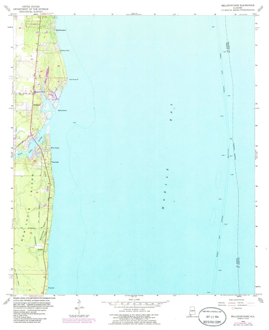 Classic USGS Bellefontaine Alabama 7.5'x7.5' Topo Map Image