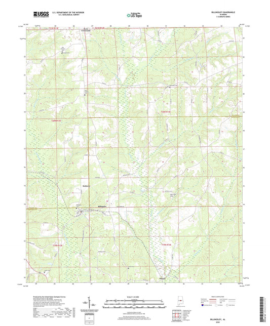 Billingsley Alabama US Topo Map Image