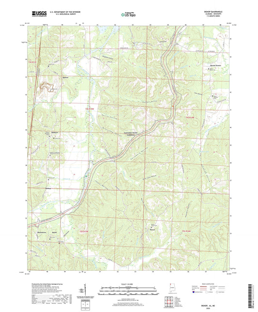 Bishop Alabama US Topo Map Image