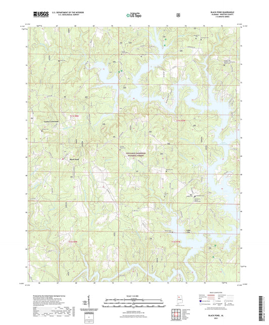 Black Pond Alabama US Topo Map Image