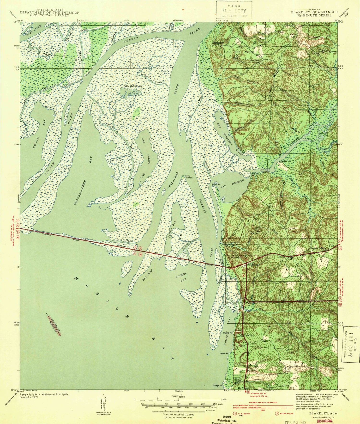 Classic USGS Bridgehead Alabama 7.5'x7.5' Topo Map Image