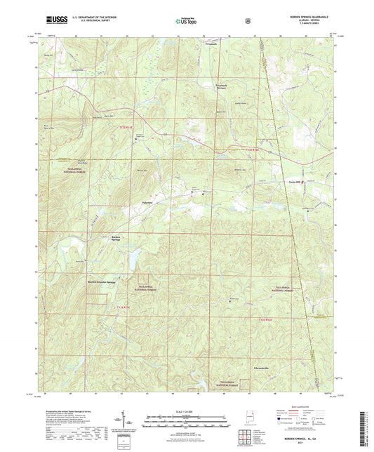 Borden Springs Alabama US Topo Map Image