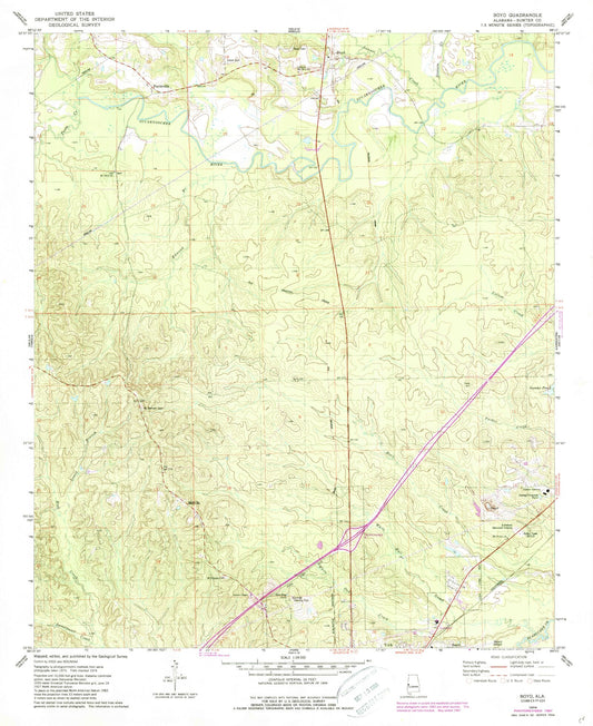 Classic USGS Boyd Alabama 7.5'x7.5' Topo Map Image