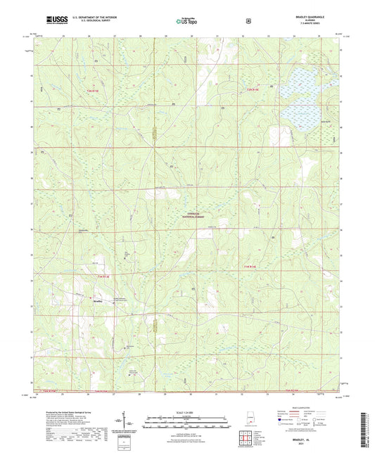 Bradley Alabama US Topo Map Image