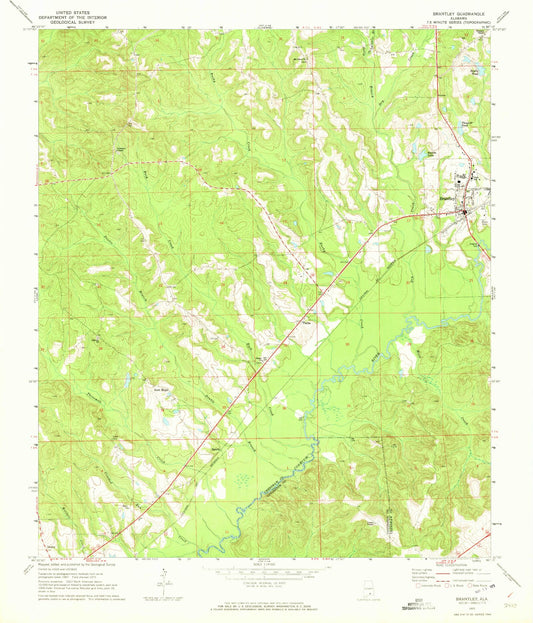 Classic USGS Brantley Alabama 7.5'x7.5' Topo Map Image