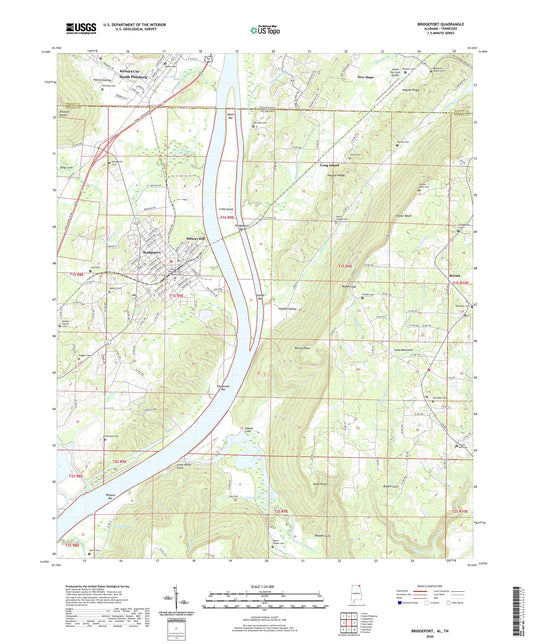 Bridgeport Alabama US Topo Map Image