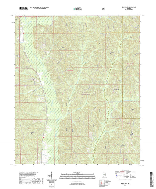 Buck Creek Alabama US Topo Map Image