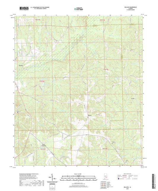 Bullock Alabama US Topo Map Image