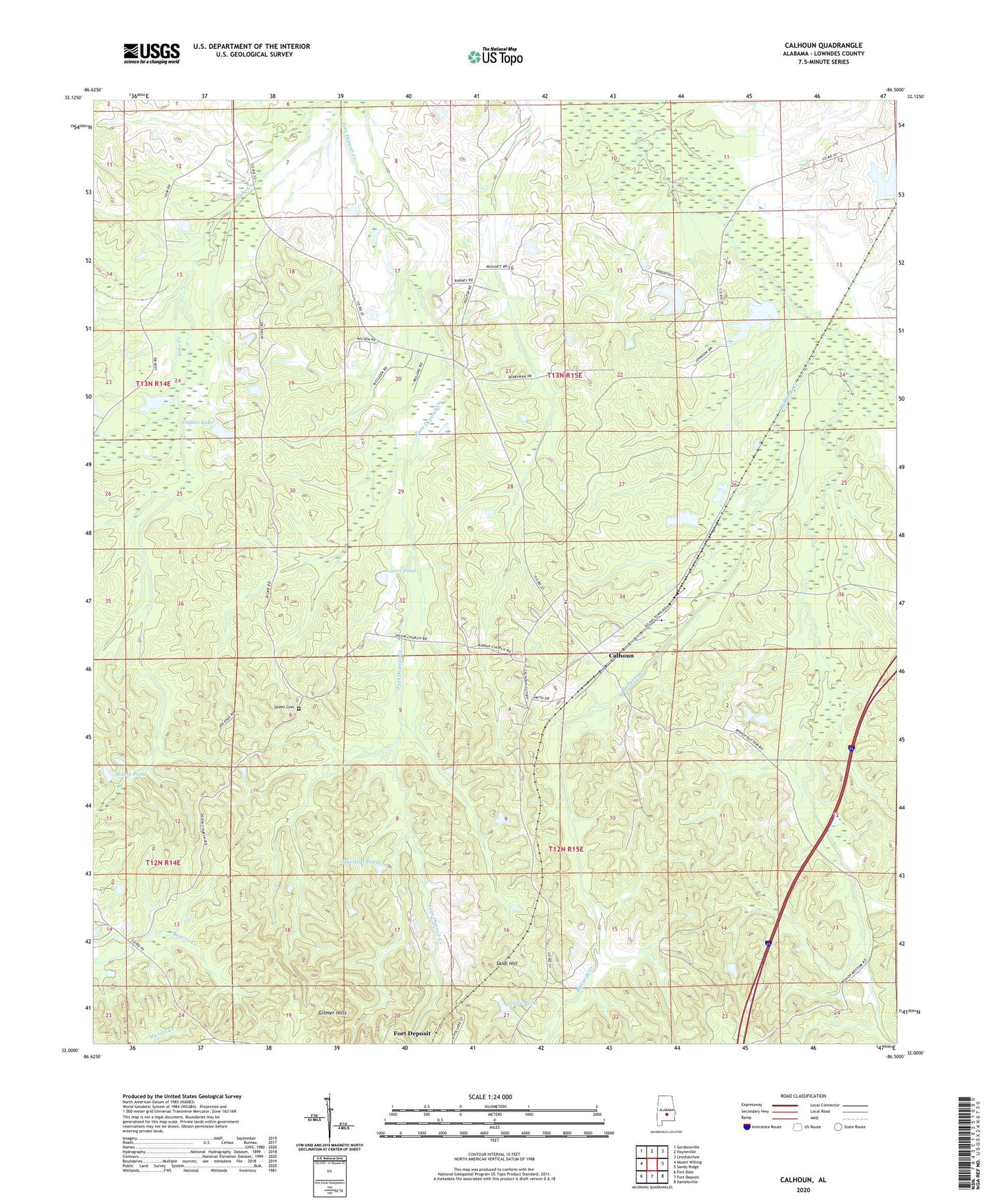 Calhoun Alabama US Topo Map Image