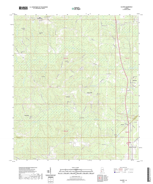 Calvert Alabama US Topo Map Image