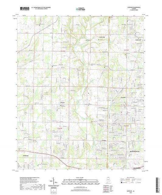 Capshaw Alabama US Topo Map Image