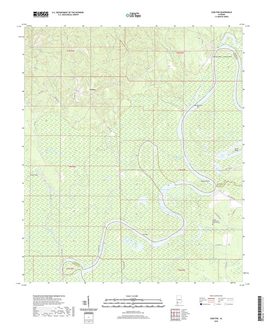 Carlton Alabama US Topo Map Image
