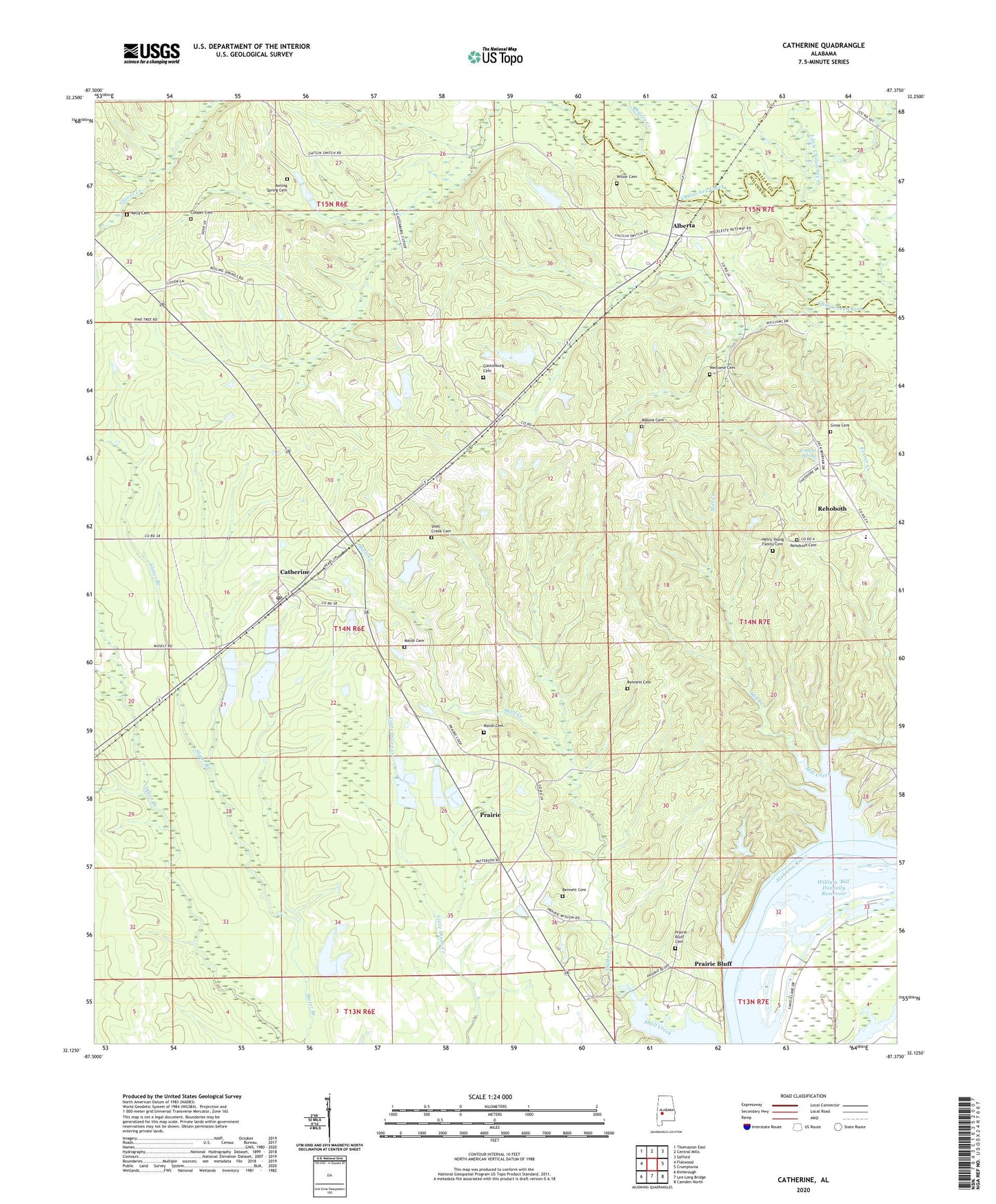 Catherine Alabama US Topo Map Image