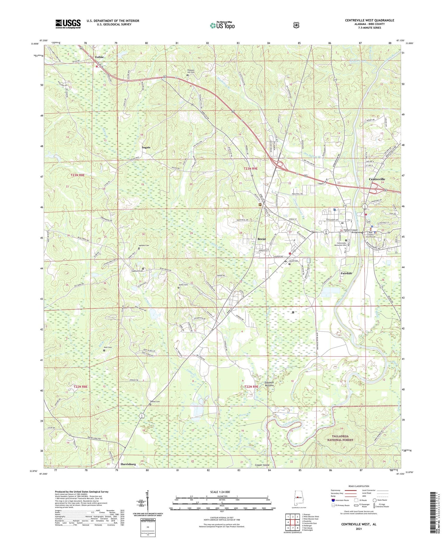 Centreville West Alabama US Topo Map Image