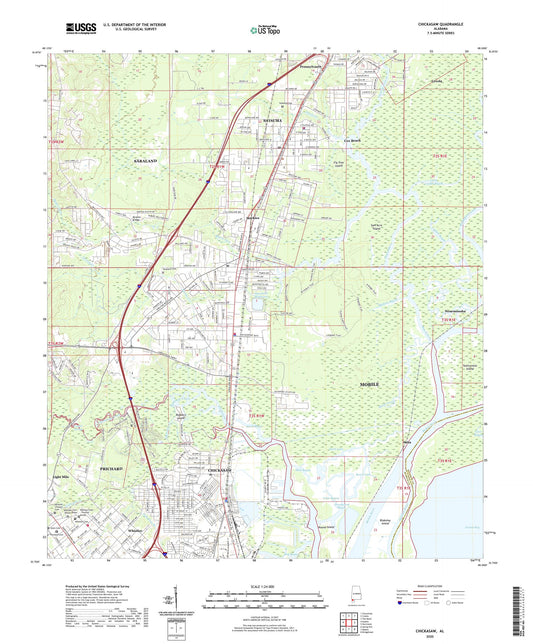 Chickasaw Alabama US Topo Map Image