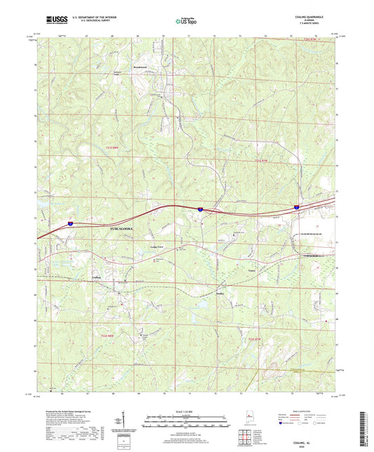 Coaling Alabama US Topo Map Image