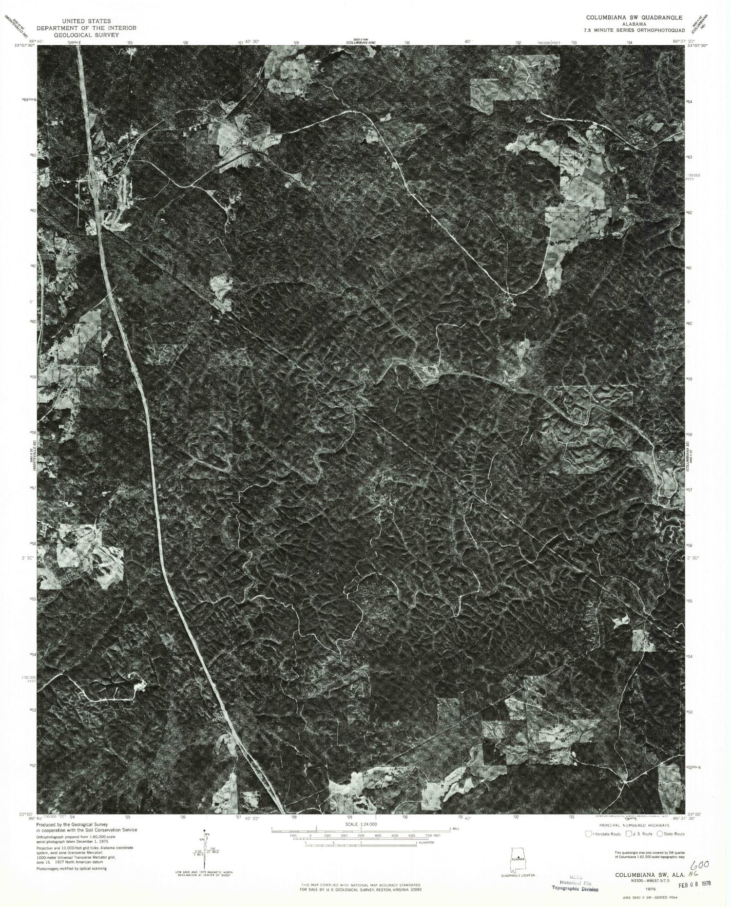 Classic USGS Ozan Alabama 7.5'x7.5' Topo Map Image