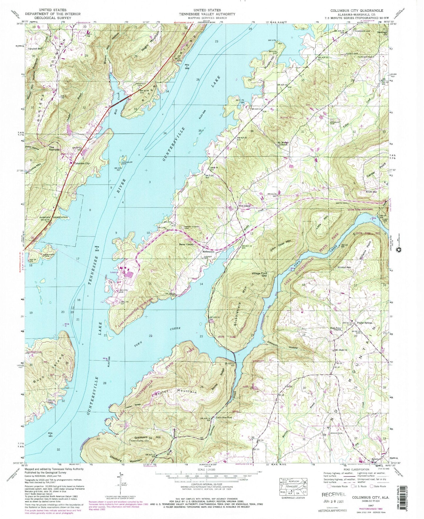 Classic USGS Columbus City Alabama 7.5'x7.5' Topo Map Image