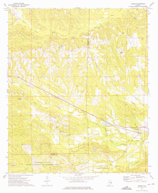 Classic USGS Comer Alabama 7.5'x7.5' Topo Map Image