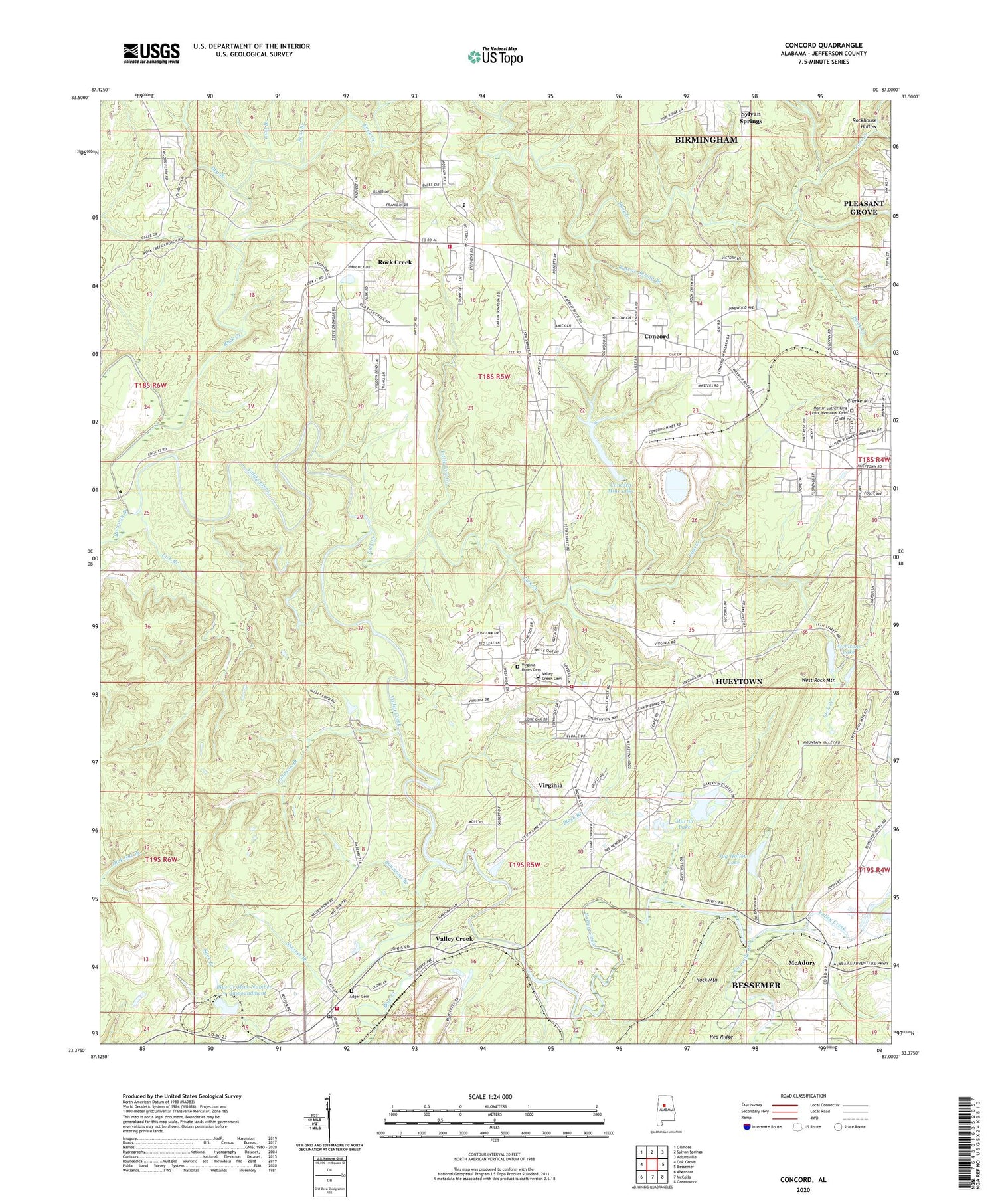 Concord Alabama US Topo Map Image