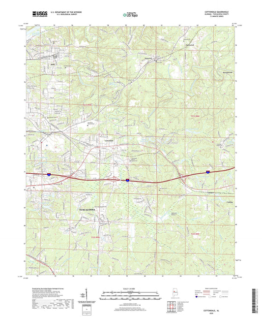 Cottondale Alabama US Topo Map Image