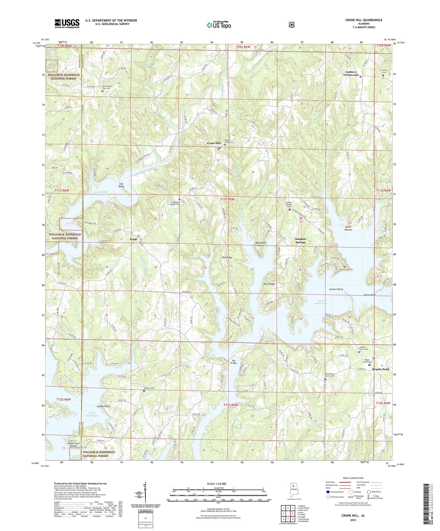 Crane Hill Alabama US Topo Map Image