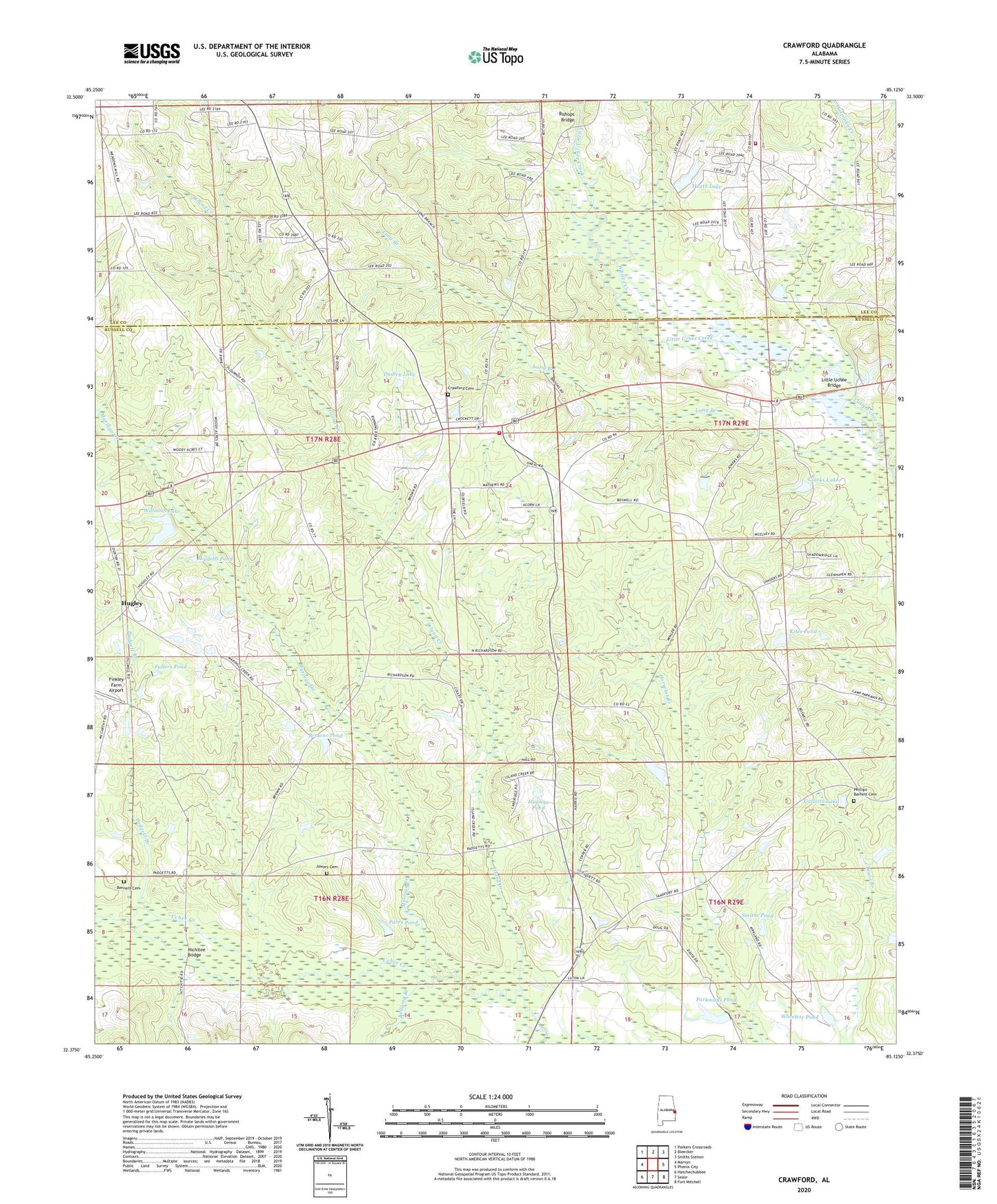 Crawford Alabama US Topo Map Image