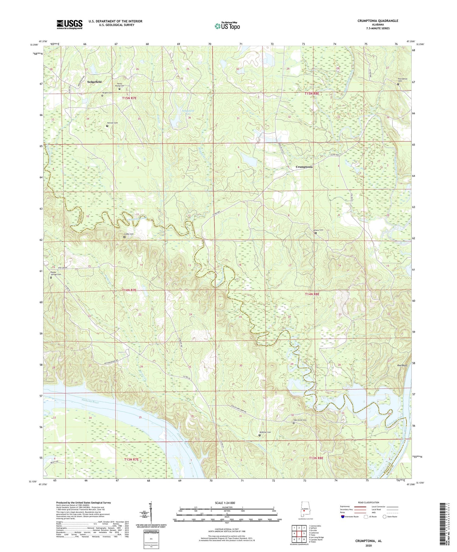 Crumptonia Alabama US Topo Map Image