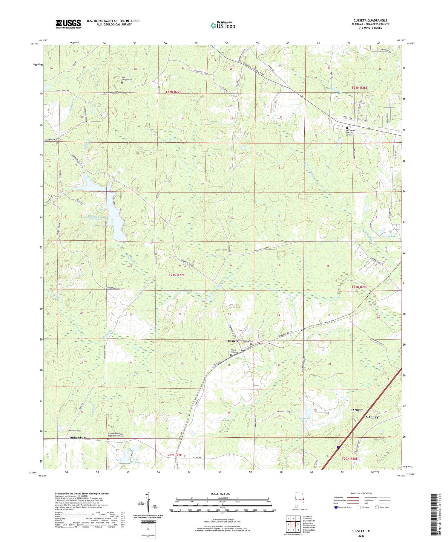 Cusseta Alabama US Topo Map Image