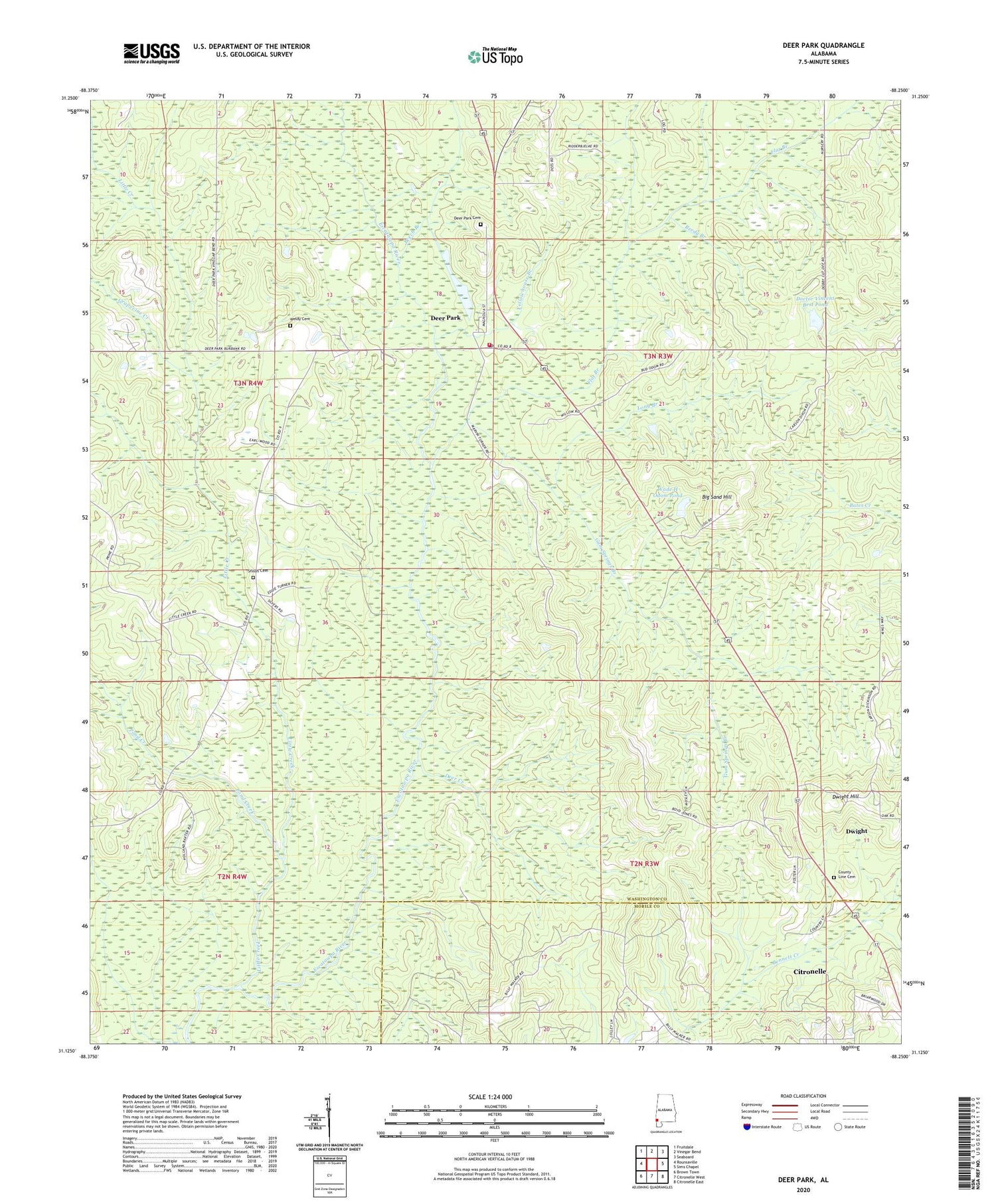 Deer Park Alabama US Topo Map Image