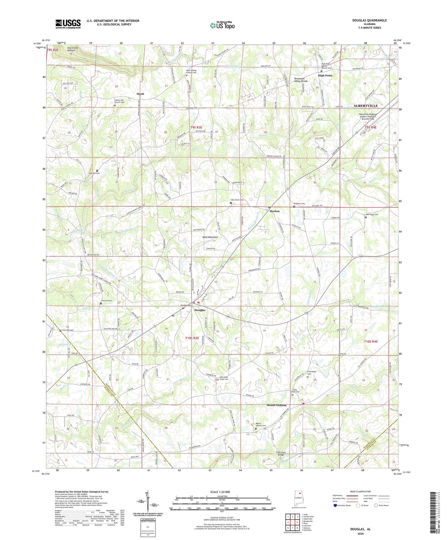 Douglas Alabama US Topo Map Image