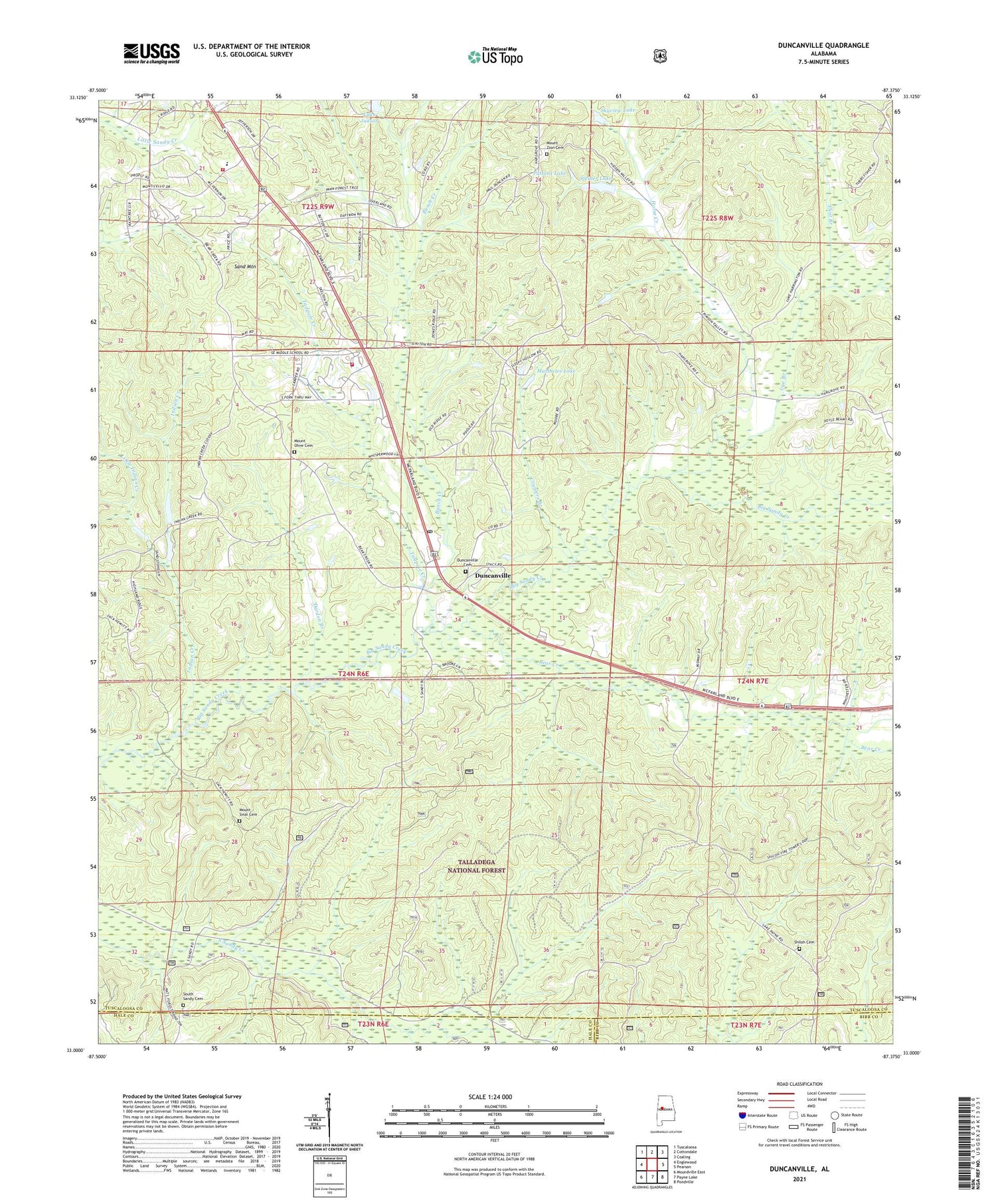 Duncanville Alabama US Topo Map Image