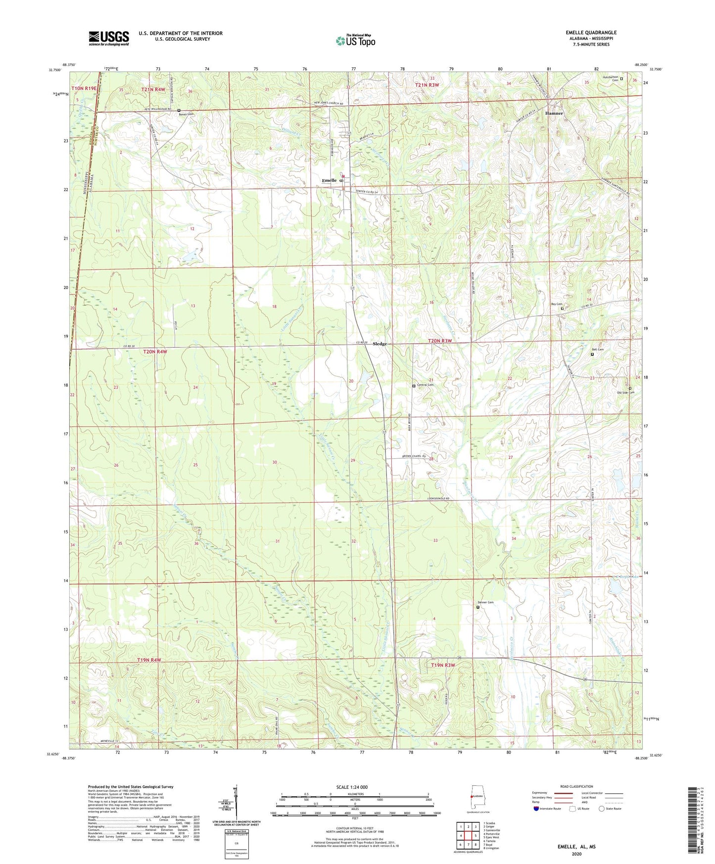 Emelle Alabama US Topo Map Image