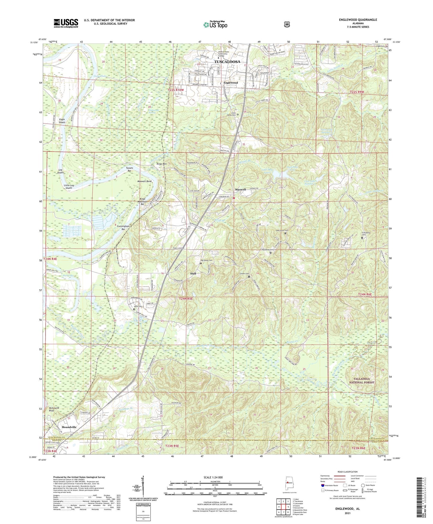 Englewood Alabama US Topo Map Image