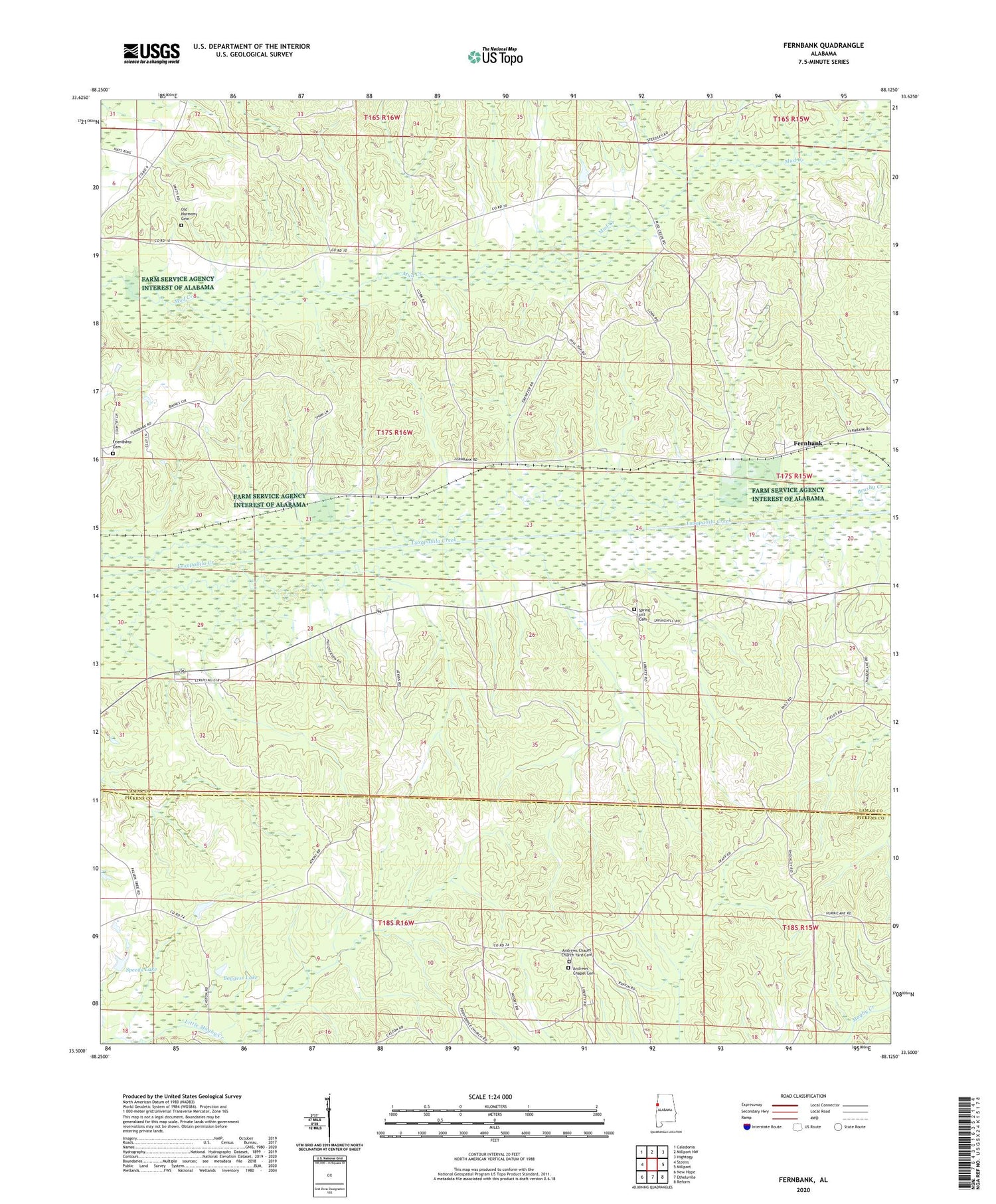 Fernbank Alabama US Topo Map Image