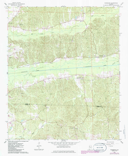 Classic USGS Fernbank Alabama 7.5'x7.5' Topo Map Image