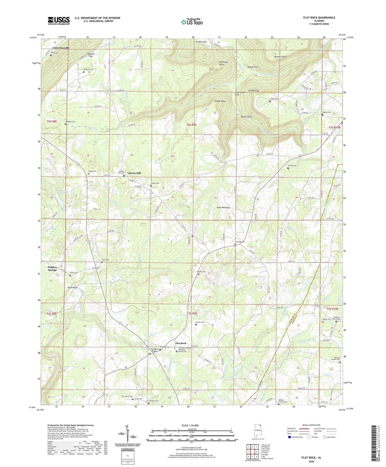 Flat Rock Alabama US Topo Map Image